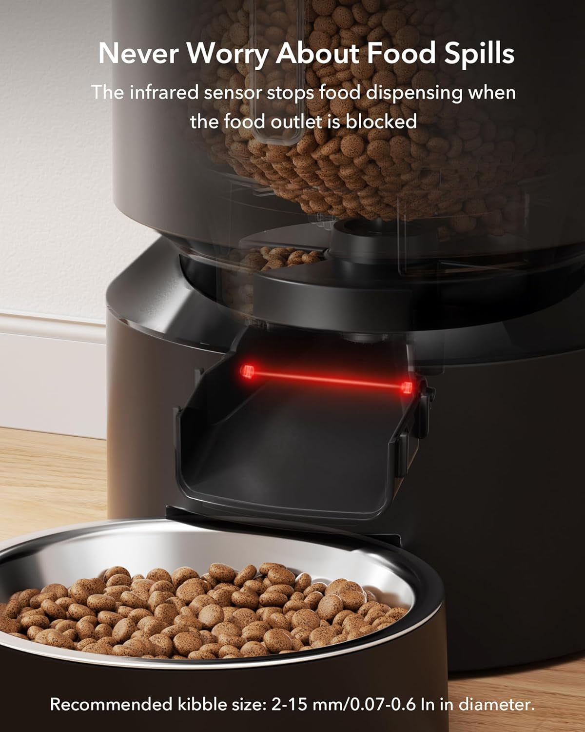 Automatic Cat Feeder Dog Food Dispenser Auto Timer Pet Feeding Tray, Low Food & Motion & Sound Alerts, 4L Basic